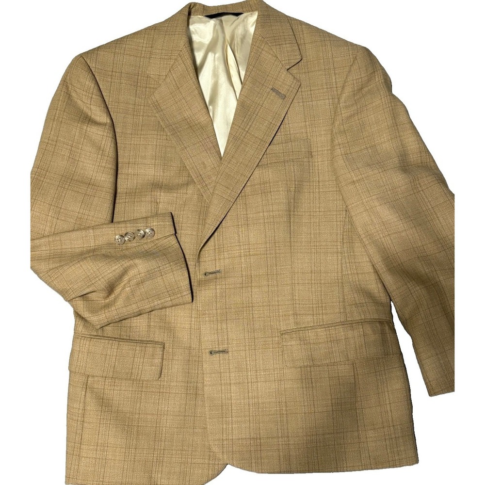 Burberry Sport Coat 38S Tan Glen Check Vintage Blazer Two Button Sport Jacket